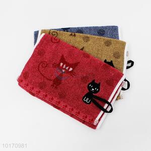 Fashion Style 100% Cotton Children Face Towel with Cats Pattern