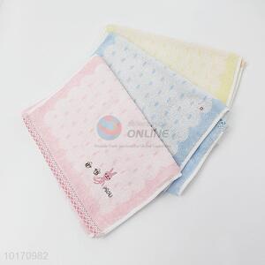 High Quality 100% Cotton Children Face Towel with Embroidered Rabbit