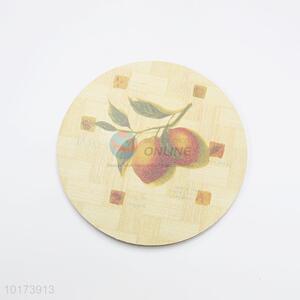 Cheap Price Fruits Printed Wood Mats Round Shaped Placemats