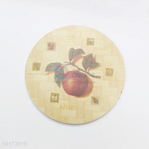 Wholesale Eco-friendly Fruits Printed Wood Mats Placemats in Round Shape