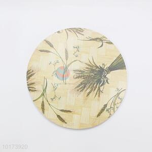 Promotional Gift Round Shaped Wood Placemat with Grain Pattern