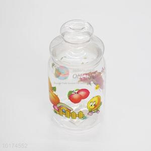 Factory Direct Plastic Transparent Candy Jar with Fruits Pattern