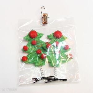 Christmas Ornaments Bowknot Hairpin Hair Clips with Christmas Tree
