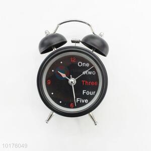 Minimalism design metal black twin bell alarm clock