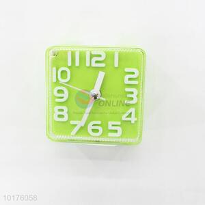 New green square time alarm clock