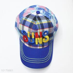 Blue Flat Bill Baseball Hat 3D Puff Embroidery Hat