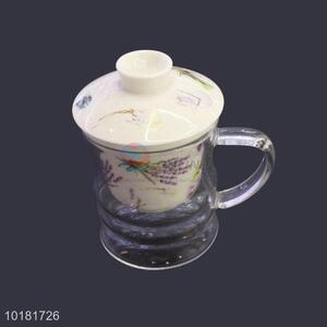 High Quality 3PCS Glass Cup Teacup Ceramic Tea Strainer