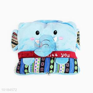 Cartoon Elephant Plush Pillow and Quilt Set