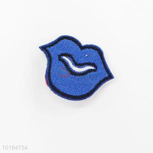 Popular Blue Lip Computer Embroidery Patch for Sale