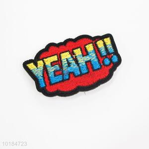 China Factory Yeah Letters Shape Embroidery Patch