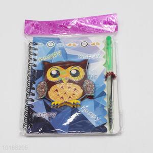 Lovely Owl Notebook with Pen School Student Stationery