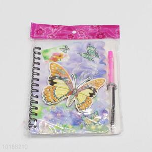 Butterfly Pattern Spiral Notebook with Pen