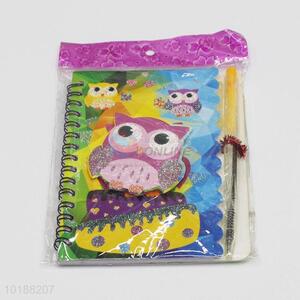 School Student Stationery Lovely Owl Printed Notebook with Pen