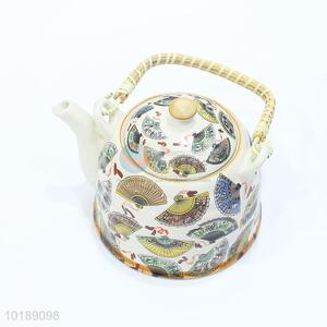 Factory Direct <em>Fan</em> Printed Ceramic Teapot for Present