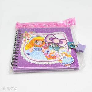 Lovely Purple Knownot Printed Eco-friendly Kids Notebook with Lock