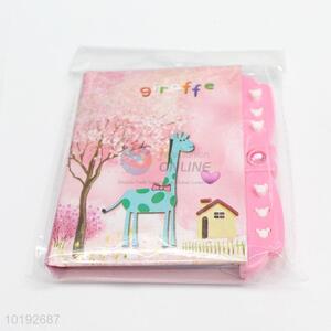 New Design Giraffe Printed Girl Gift Password Dairy Notebook