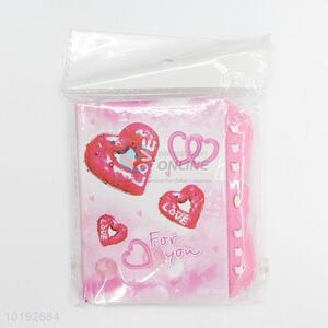 Pink Heart Pattern Password Cardboard Notebook for Promotion