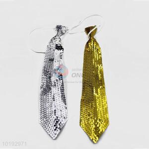 Silver Gold Sequin Dress Party Men Tie for Masquerade