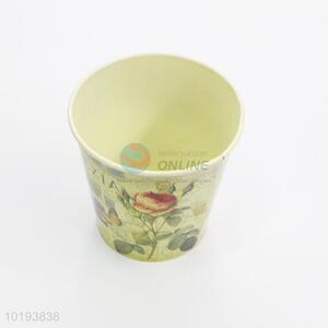 Fashion crafts rose printed garden iron bucket