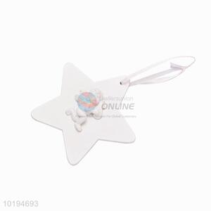 Hot Sale White Five-pointed Star Shaped Resin Christmas Pendant with Angel Pattern