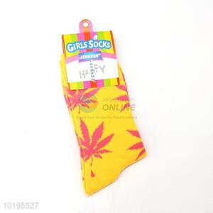 Promotional Maple Leaf Pattern Women Warm Socks for Sale