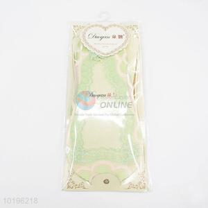 Green Lace Invisible No Show Socks for Women