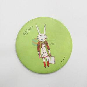 Latest Design Cute Cartoon Rabbits Printed Hand Makeup Compact Mirrors