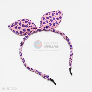 Heart Pattern Pink Color Hair Band Rabbit Ear Headband