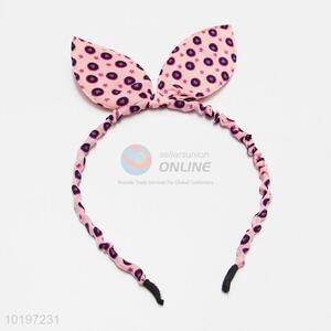 Pink Color Rabbit Ear Bow Design Hair Band
