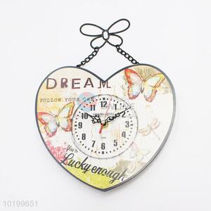 Best selling popular wooden heart shape wall clock