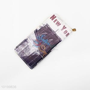 Vintage travel souvenir pu long women wallet purse