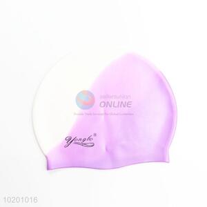 Wholesale hot sales new style purple&white swimming cap