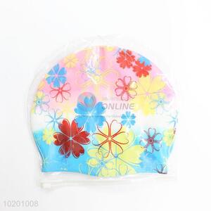 Wholesale cute colorful flowers swimming cap