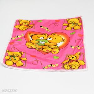 Pink bear kids small hand towel,microfiber cleaning towel