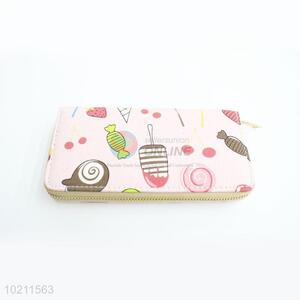 Nice <em>Candy</em> Pattern Canvas Purse&Wallet with Brass Zipper for Sale