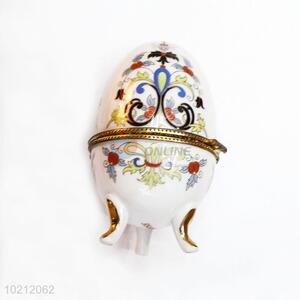 Fashion Style Porcelain Egg Shaped Jewelry Box