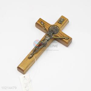 Religious wood crucifix with Jesus on cross