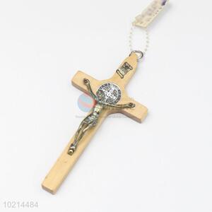 Wall hanging wood crucifix with Jesus on cross