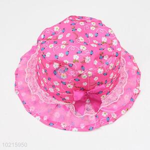 Exquisite Lace Side Flower Pattern Sun Hat for Kids