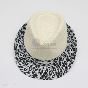 High Quality Black Leopard Brim Sunbonnet Starw Sun Hat