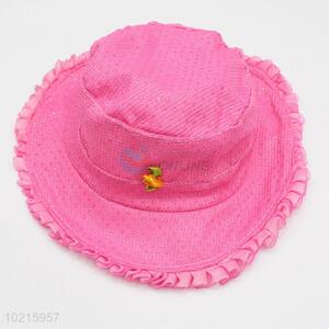Wholesale Factory Supply Lace Side Rose Red Color Sun Hat