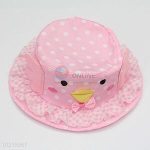 Colorful Creative Design Lace Side Pink Dotted Cartoon Shaped Sun Hat