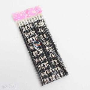 Skull printed pencil with rubber eraser
