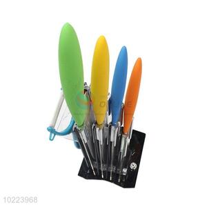 Great low price new style 4pcs green/yellow/blue/orange knife set