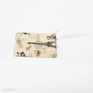 Elegant style printed cosmetic bag with zipper