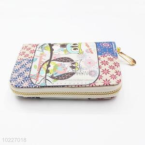 High Quality Long Clutch Purse with Owl Pattern