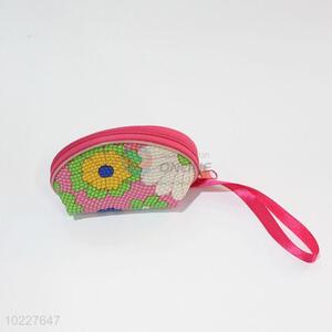 Top Sale Colorful Flower Printed Coin Bag with Wrist Strap