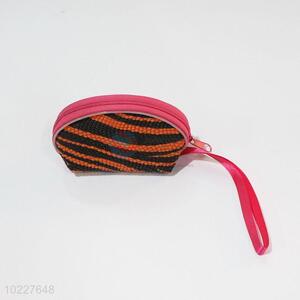Factory High Quality Black and Red Striped Coin Bag with Wrist Strap