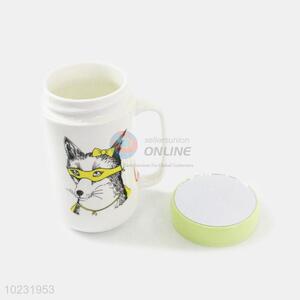 Popular cool style cheap wolf pattern ceramic <em>cup</em>