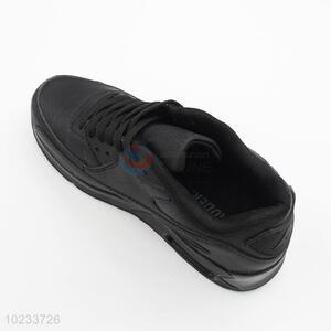 High Quality Black Pu Leather Sports Shoes for Kids